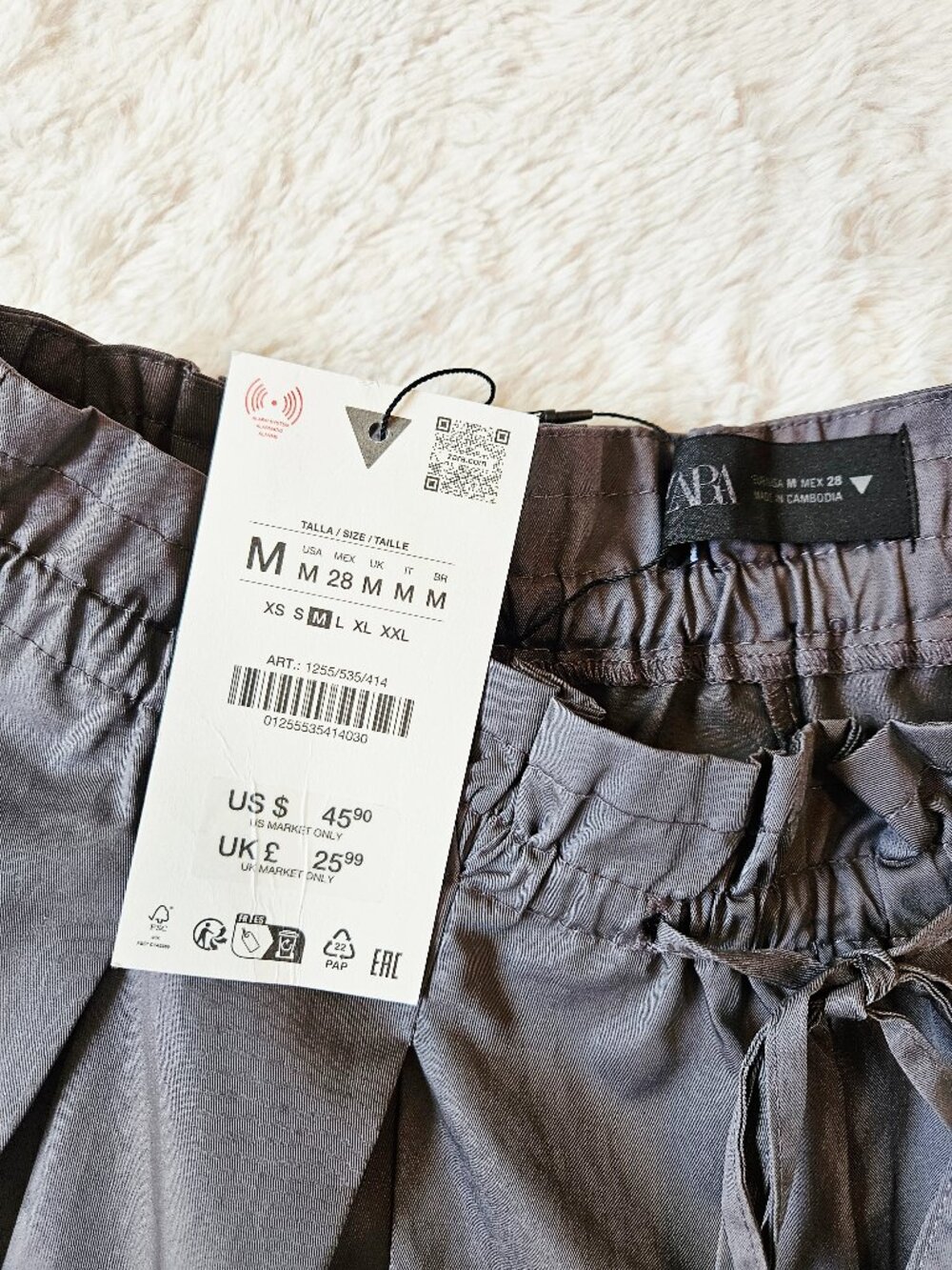 NWT Zara Women's Piping Detail Volume Shorts Washed Petrol 1255/535/414 Size M - Picture 4 of 9